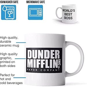 Deoqash Worlds Best Boss Mug, The Office- Best Boss Ever Mug Dunder Mifflin Ceramic Mug 11 oz, Gift for Boss Coworkers or Friends