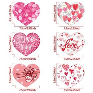 33ft Valentine Heart Bulletin Board Borders Valentine's Day Borders with 24 Pieces Hearts Mini Cutouts and 24 Glue Point Dots, 6 Patterns for Classroom Decoration Valentine's Day