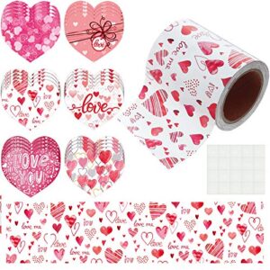 33ft valentine heart bulletin board borders valentine's day borders with 24 pieces hearts mini cutouts and 24 glue point dots, 6 patterns for classroom decoration valentine's day
