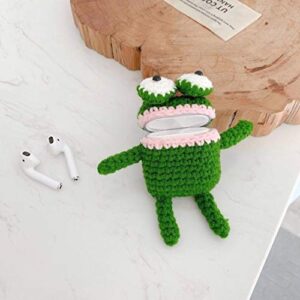 SGVAHY Case for Airpods Pro Case Cover with Keychain Kawaii Airpod Pro Case Cover Cute Frog Knit Furry Apple Airpods Pro Generation Wireless Charging Case Fluffy Soft Fur Mini Airpod Case