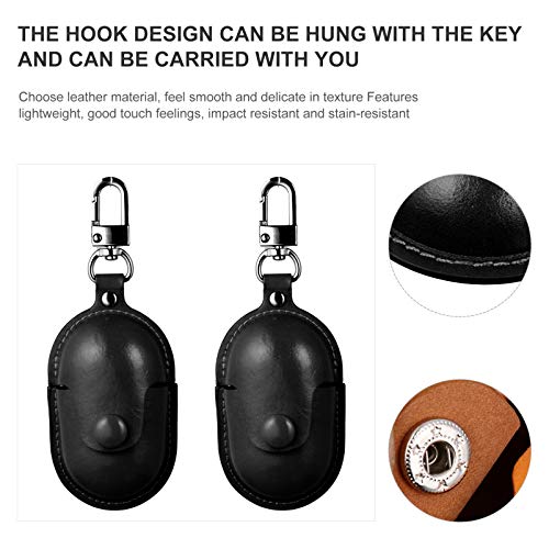 Hemobllo Wireless Earbuds Case Leather Headset Box Cover Shockproof Protective Case Compatible for Galaxy Buds Black