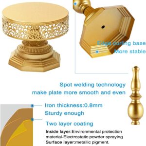 weharnar Gold Cake Stand Set - 3 Pcs Metal Cupcake Holders for Dessert Table Round Gorgeous Dessert Display Stands Trays Set for Christmas, Wedding, Birthday, Bridal & Baby Shower, Tea Party