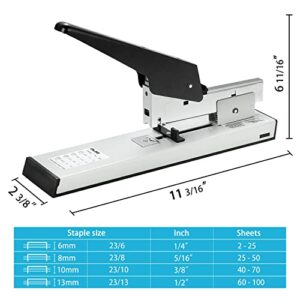 IMLIKE Heavy Duty Stapler with 2000 Staples: 100 Sheets High Capacity Office Stapler, Manual Big Stapler, Metal Large Stapler for Paper Binding, Include 23/8 & 23/13 Staples Each 1000PCS