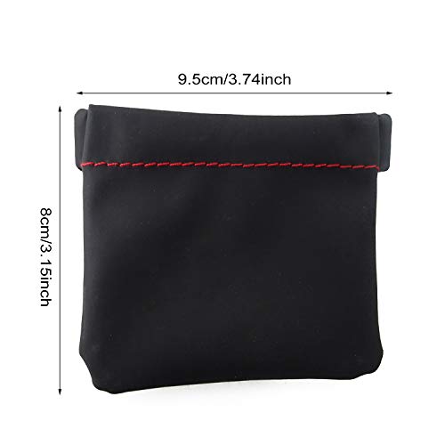 HONBAY 4PCS PU Leather Earphone Pouch Headphone Storage Bag with Snap Spring Closure for Carrying or Storing Headphones