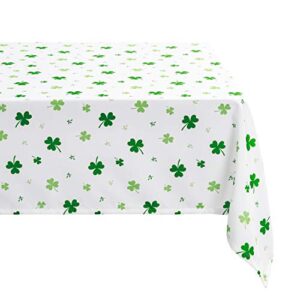 hiasan waterproof st patricks day tablecloth square, 52 x 52 inch - washable shamrock fabric table cloth for spring and outdoor use