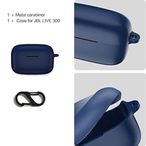 Ankersaila Soft Silicone Shockproof Protective Case with Keychain Compatible with JBL Live 300 (Midnight Blue)