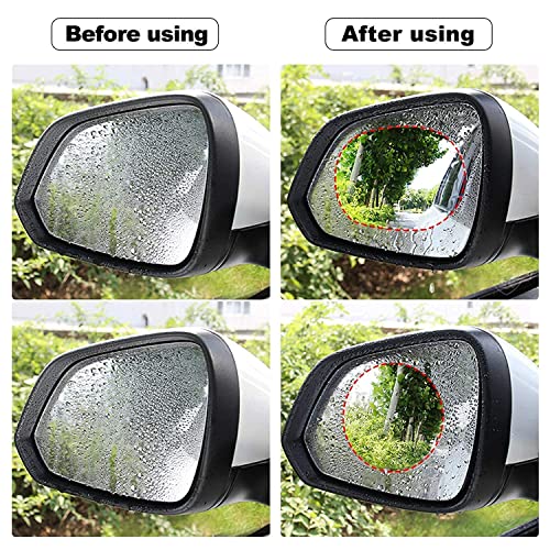 Car Rearview Mirror Waterproof Film - 6 Pieces Side Mirror Film Anti Fog Film for Car Rainproof Mirror Window Film Transparent Nano-Coated Protective Sticker for Cars Trucks Bus Side Windows