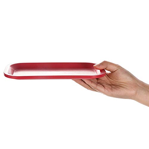 NeraNena Tray Plate 8.07" X 4.13" Rounded Smooth Edges (Red)