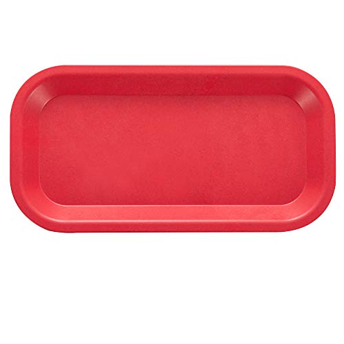 NeraNena Tray Plate 8.07" X 4.13" Rounded Smooth Edges (Red)