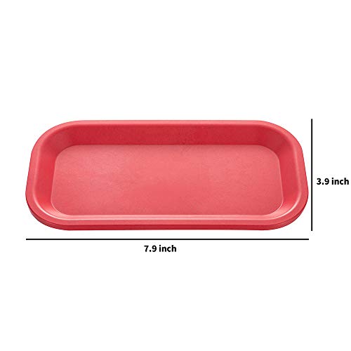 NeraNena Tray Plate 8.07" X 4.13" Rounded Smooth Edges (Red)