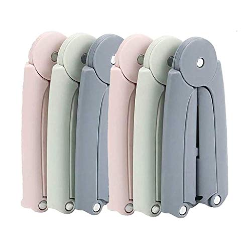 CHMHY 6 Pcs Folding Clothes Hangers, Travel Clothes Hanger Portable Folding Clothes Hangers and Save Space for Both Family and Travel Use