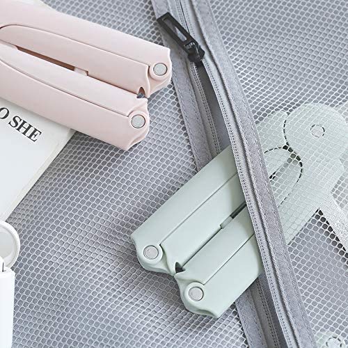 CHMHY 6 Pcs Folding Clothes Hangers, Travel Clothes Hanger Portable Folding Clothes Hangers and Save Space for Both Family and Travel Use