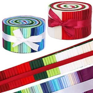80 pcs roll up cotton fabric quilting strips, christmas jelly roll fabric, cotton craft fabric bundle, patchwork craft cotton quilting fabric, cotton fabric, quilting fabric(2.44x39.4in)