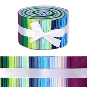 80 Pcs Roll Up Cotton Fabric Quilting Strips, Christmas Jelly Roll Fabric, Cotton Craft Fabric Bundle, Patchwork Craft Cotton Quilting Fabric, Cotton Fabric, Quilting Fabric(2.44x39.4in)