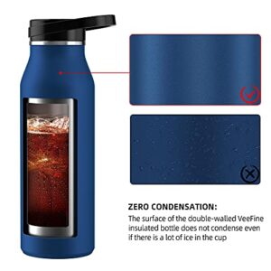 VeeFine Insulated Water Bottle Stainless Steel Water Bottles BPA-Free Dishwasher Safe 20/32/40oz Wide Mouth Lid Eco-Friendly Thermos for Hiking Camping and Travel