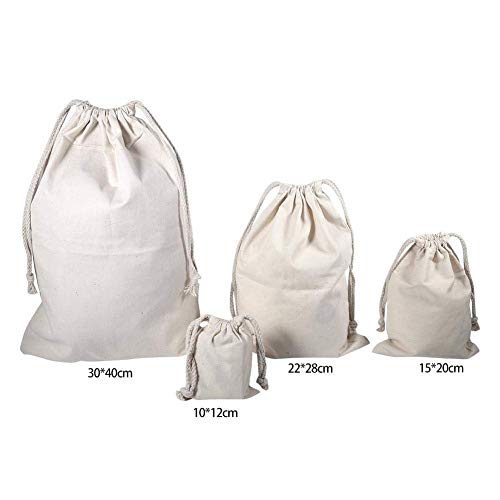 Large Laundry Bag, 8.7" X 11" Household Plain Organic Cotton Storage Bag Travel Bag Drawstring Storage Laundry Sack Biodegradable Eco-friendly Bags Stuff Bag for Travel Home Use(22 * 28cm)