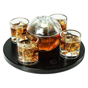 basketball decanter set, whiskey scotch or bourbon decanter perfect for basketball enthusiasts by the wine savant