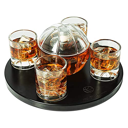 Basketball Decanter Set, Whiskey Scotch or Bourbon Decanter Perfect for Basketball Enthusiasts by The Wine Savant