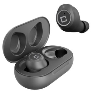 wireless v5 bluetooth earbuds compatible with microsoft surface pro 6 with charging case for in ear headphones. (v5.0 black)