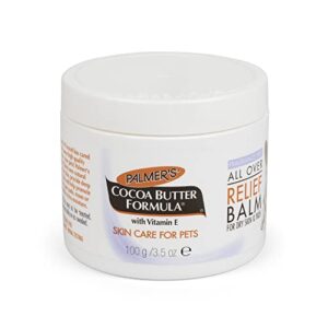 palmer's for pets cocoa butter fragrance free all over relief balm for dogs | dog skin soother balm, dog paw balm for dry skin & pads cocoa butter formula with vitamin e for pets (ff15589)