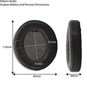 Dekoni Replacement for Audeze Mobius and Penrose Earpads, Gaming Headset Foam Pads, Black, 1 Pair (Choice Suede)