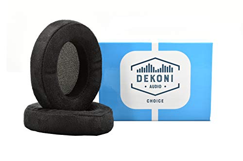 Dekoni Replacement for Audeze Mobius and Penrose Earpads, Gaming Headset Foam Pads, Black, 1 Pair (Choice Suede)