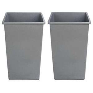 amazoncommercial 25 gallon square waste container, grey, 2-pack