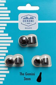 dekoni audio premium memory foam isolation earphone tips black - 3mm, 3 pack sm, med, lrg