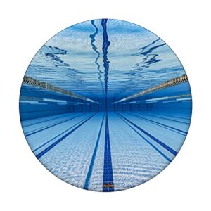 Swimming Pool Blue Water Swimmer PopSockets Swappable PopGrip