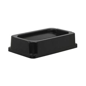 amazoncommercial 23 gallon double flip lid for slim trash can, black, 1-pack