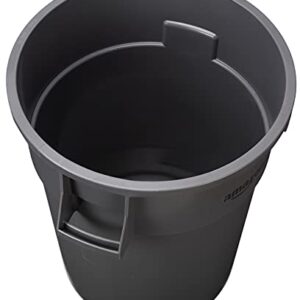 AmazonCommercial 44 Gallon Heavy Duty Round Trash/Garbage Can, Grey, 4-pck