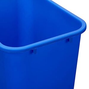 AmazonCommercial 10 Gallon Commercial Office Wastebasket, Blue, w/ Recycle Logo, 2-pack