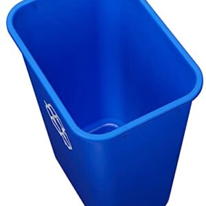 AmazonCommercial 10 Gallon Commercial Office Wastebasket, Blue, w/ Recycle Logo, 2-pack