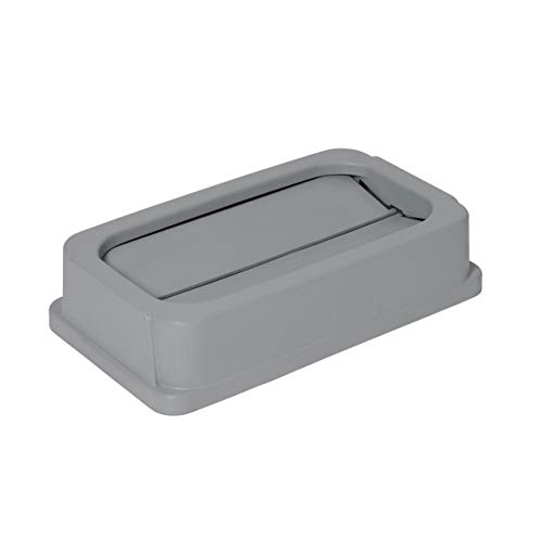 AmazonCommercial 23 Gallon Rectangular Double Flip Lid For Slim Trash Can, 1 Pack, Grey