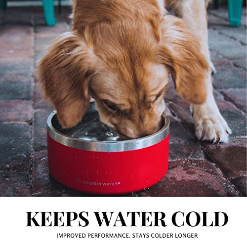 Coldest Dog Bowl - Stainless Steel Non Slip No Spill Proof Skid Metal Insulated Dog Bowls, Cats, Pet Food Water Dish Feeding for Large Medium Small Breed Dogs (42 oz, Stealth Black)