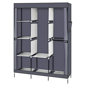 kaayee 71" portable closet wardrobe clothes rack storage organizer with shelf gray, fancy clothes closet, storage shelves, storage organizer