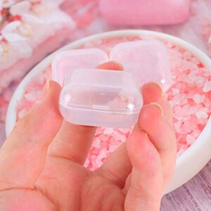 12 Pcs Small Clear Plastic Beads Storage Containers Box with Hinged Lid Bead Organizers and Storage Small Plastic Boxes Organizer Box for Small Items Crafts Jewelry Earplugs (1.37 x 1.37 x 0.7 Inches)