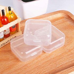 12 Pcs Small Clear Plastic Beads Storage Containers Box with Hinged Lid Bead Organizers and Storage Small Plastic Boxes Organizer Box for Small Items Crafts Jewelry Earplugs (1.37 x 1.37 x 0.7 Inches)