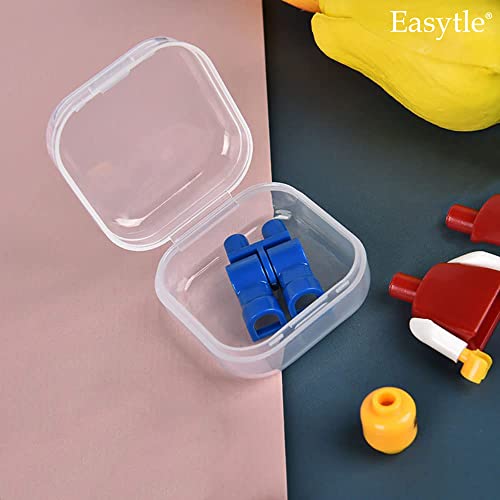 12 Pcs Small Clear Plastic Beads Storage Containers Box with Hinged Lid Bead Organizers and Storage Small Plastic Boxes Organizer Box for Small Items Crafts Jewelry Earplugs (1.37 x 1.37 x 0.7 Inches)