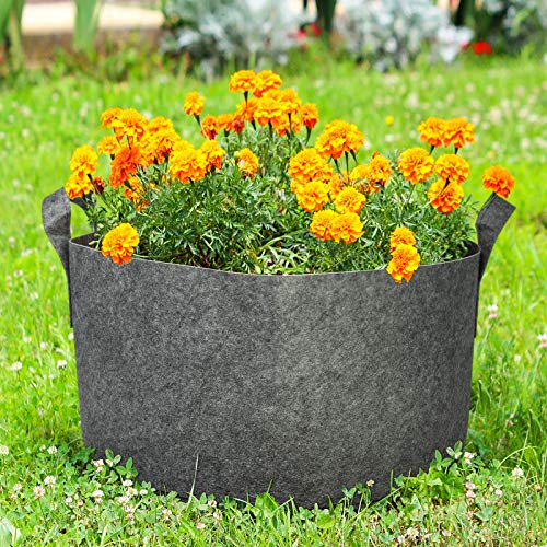 Delxo 12-Pack 15 Gallon Heavy Duty Aeration Fabric Pots Thickened Nonwoven Plant Grow Bags Grey
