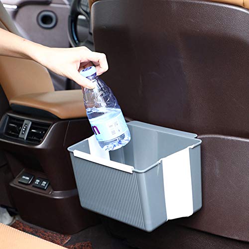 MoreChioce Foldable Garbage Can, 4L Hanging Garbage Bin Kitchen Collecting Tray Plastic Waste Bin for Cabinet Door Kitchen Car Bathroom Office and Bedroom,Gray