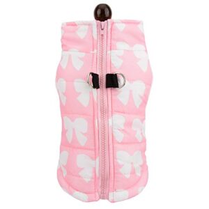 new various pet cat dog soft padded vest harness small dog clothes pink bow xl