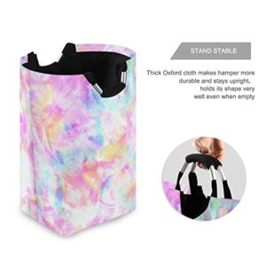 susiyo Kaleidoscope Tie Dye Print Laundry Basket Collapsible Laundry Hamper Foldable Dirty Clothes Bag Large Storage Basket with Handles for Kid Room Toy Bin Bathroom Clothing Organizer