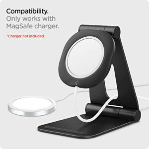 Spigen Mag Fit S Designed for MagSafe Charger Stand Aluminum Adjustable Phone Stand Compatible with iPhone 15/14/13/12 Series, AirPod Pro, AirPod Pro 2, AirPod 3 Charging Stand - Black