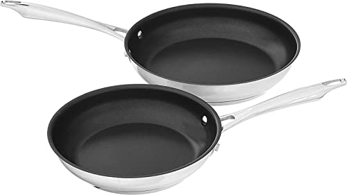 CUISINART 8922-810NS Professional Series 2-Piece Stainless Steel Nonstick Skillet Set, 2-Pack