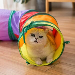 Blnboimrun Cat Tunnel with Play Ball, Interactive Peek-a-Boo Cat Chute Cat Tube Toy, Camouflage S-Tunnel for Indoor Cat