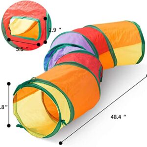 Blnboimrun Cat Tunnel with Play Ball, Interactive Peek-a-Boo Cat Chute Cat Tube Toy, Camouflage S-Tunnel for Indoor Cat