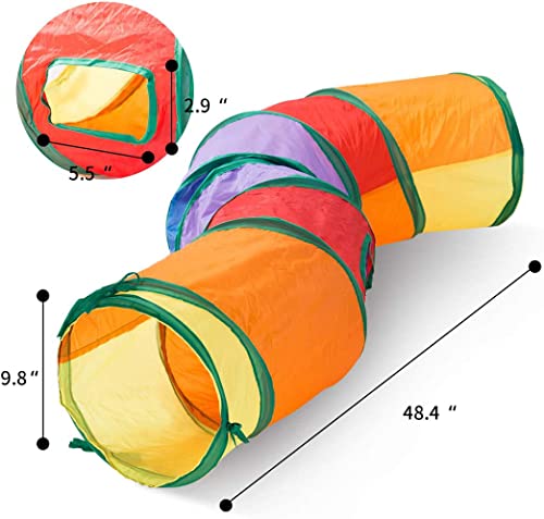 Blnboimrun Cat Tunnel with Play Ball, Interactive Peek-a-Boo Cat Chute Cat Tube Toy, Camouflage S-Tunnel for Indoor Cat