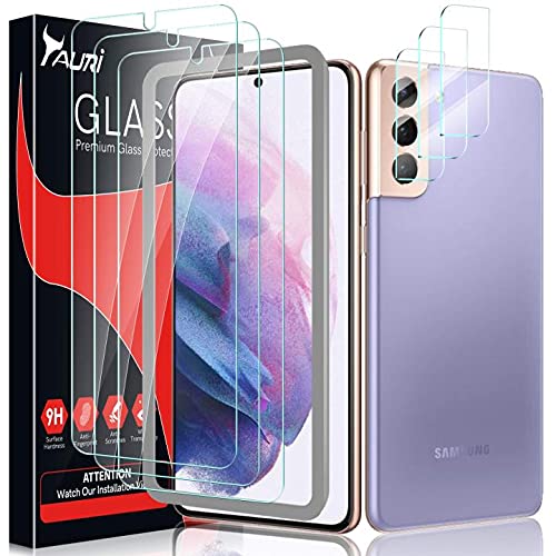 [3+3 Pack] TAURI Compatible with Samsung Galaxy S21 Plus 5G 6.7 - inch, 3 Pack Tempered Glass Screen Protector + 3 Pack Camera Lens Protector Easy Installation HD-Clear Bubble Free [ not for S21 6.2"]