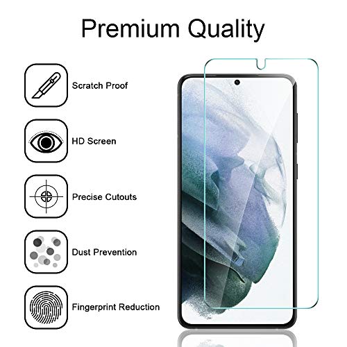 [3+3 Pack] TAURI Compatible with Samsung Galaxy S21 Plus 5G 6.7 - inch, 3 Pack Tempered Glass Screen Protector + 3 Pack Camera Lens Protector Easy Installation HD-Clear Bubble Free [ not for S21 6.2"]